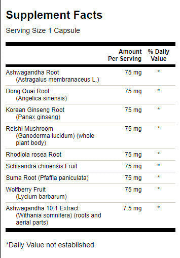 Adaptogenic Herbal Complex | Με Rhodiola Ashwagandha Ginseng - 60 κάψουλες