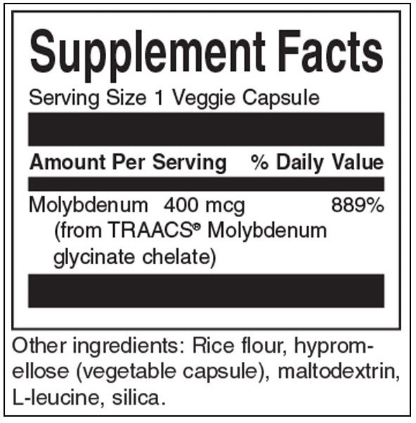 Albion Chelated Molybdenum 400 MCG - 60 κάψουλες