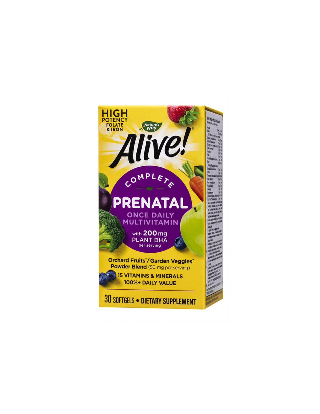 <tc>Alive</tc>Πλήρης πολυβιταμίνη για προγεννητική χρήση <tc>Alive</tc>! - Πολυβιταμίνες για έγκυες και θηλάζουσες γυναίκες (με φυτικό DHA), 30 μαλακές κάψουλες Nature's Way