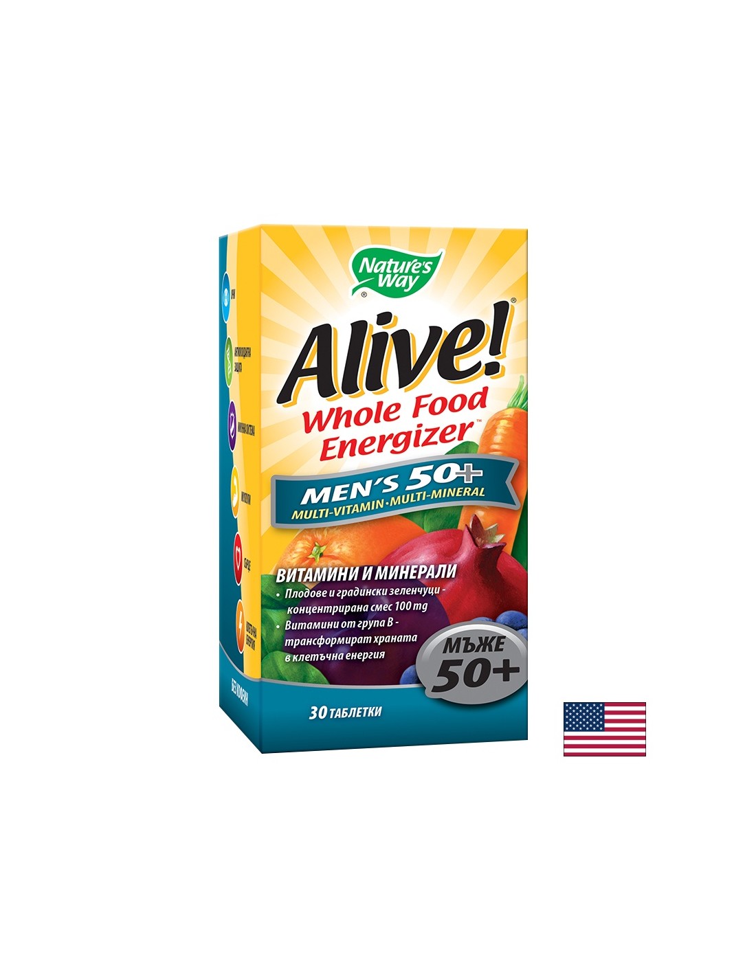 <tc>Alive</tc> Πολυβιταμίνες για άνδρες 50+, 30 δισκία Nature's Way