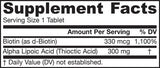 Τα δισκία Alpha Lipoic Sustain 300 mg - 120