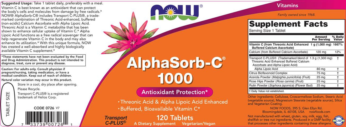 AlphaSorb-C 1000 mg - 120 Δισκία