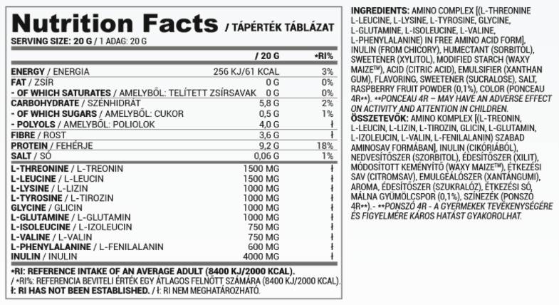 Amino Sorbet | Παγωτό αμινοξέος έτοιμο προς κατάψυξη - 20 γραμμάρια