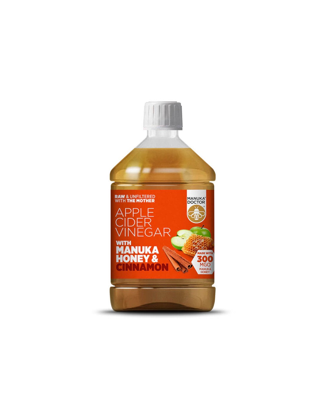Ξίδι μηλίτη μήλου + μέλι από Manuka και κανέλα - ξύδι μηλίτη μήλου με Manuka Honey & Cinnamon (300 MGO), 500 ml