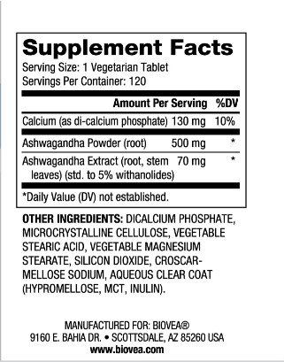 Ashwagandha 572 mg/120 καρτέλες
