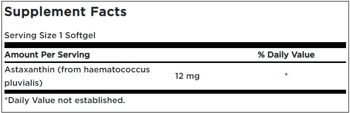 Ασταξανθίνη 12 mg - 30 κάψουλες Gel