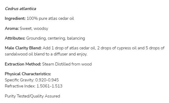 Λάδι Atlas Cedar | 100% καθαρός Cedrus atlantica - 30 ml
