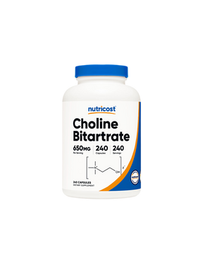 Brain Function - Choline Bitartrate (Vitamin B4), 240 Nutricost Capsules - Nutra Best Europe