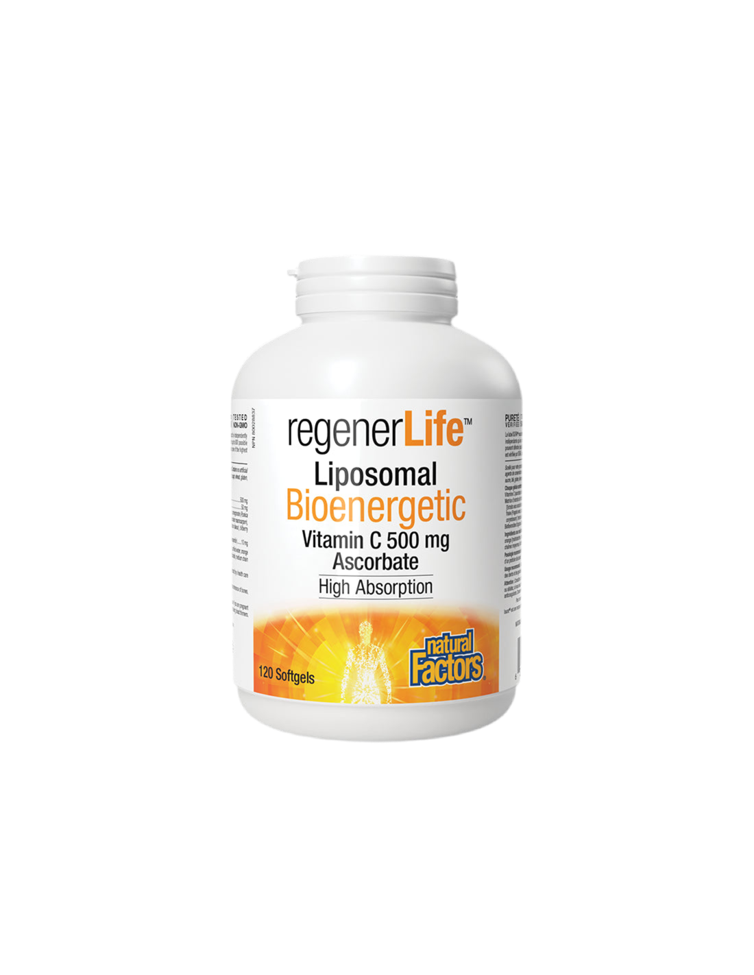 Regener Life ™ Λιποσωμική βιταμίνη C 500 mg - 120 κάψουλες γέλης