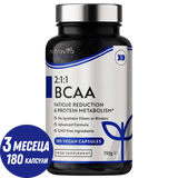 BCAA (2:1:1) με βιταμίνες B6 και B12 - 180 χορτοφαγικές κάψουλες. <tc>Nutravita</tc>