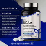 BCAA (2:1:1) με βιταμίνες B6 και B12 - 180 χορτοφαγικές κάψουλες. <tc>Nutravita</tc>