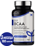 BCAA (2:1:1) με βιταμίνες B6 και B12 - 180 χορτοφαγικές κάψουλες. <tc>Nutravita</tc>