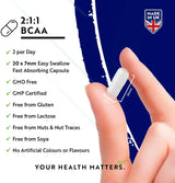 BCAA (2:1:1) με βιταμίνες B6 και B12 - 180 χορτοφαγικές κάψουλες. <tc>Nutravita</tc>