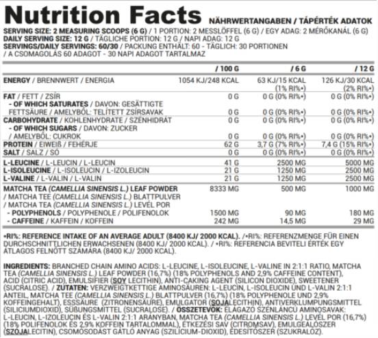 BCAA matcha | BCAA 2: 1: 1 με τσάι matcha - 360 γραμμάρια