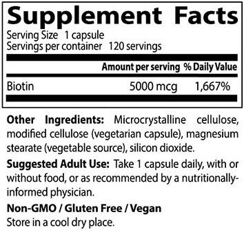 BEST Biotin 5000 mcg - 120 κάψουλες
