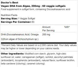 Καλύτερο Vegan DHA από φυκοστάσια 200 mg - 60 κάψουλες πηκτής