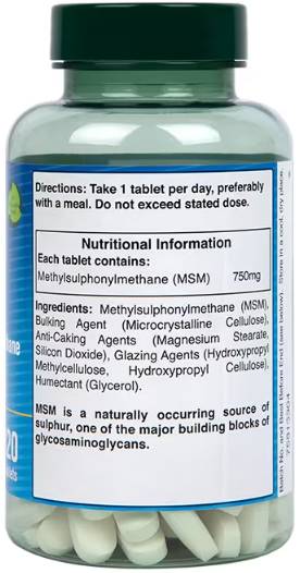 MSM/μεθυλοσουλφονυλμεθάνιο 750 mg - 120 δισκία
