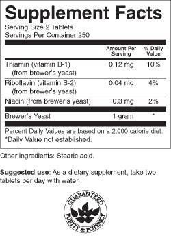 Ζύμη ζύμης 500 mg 500 δισκία