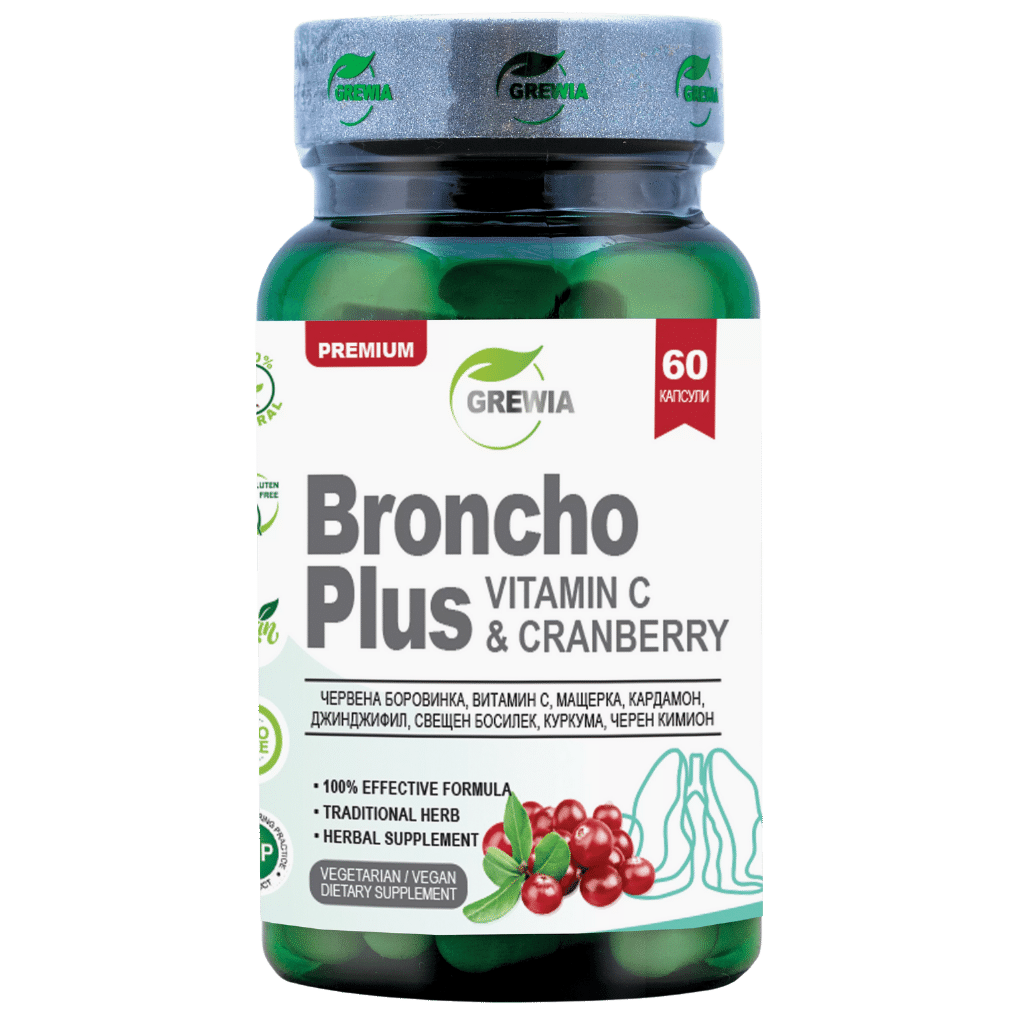 Broncho Pluse + βιταμίνη C & Cranberry /60 κάψουλες, 30 δόσεις. Μεγάλος