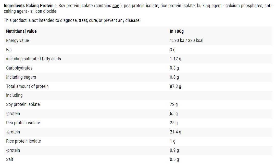Baking Protein | Vegan Baking Mix με υψηλή περιεκτικότητα σε πρωτεΐνη - 500 γραμμάρια