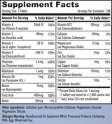 Βασικές καρτέλες Multivitamin 100 ενηλίκων.