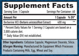 Berberine HCl 400mg./60 VCAP