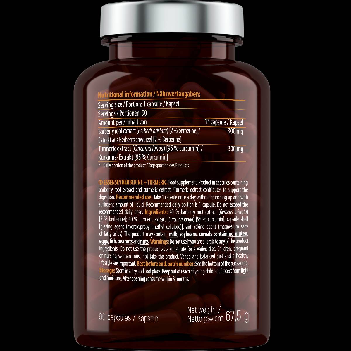 Berberine + κουρκούμη - 90 κάψουλες
