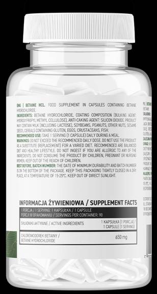 Betaine HCl 650 mg 90 κάψουλες
