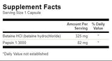 Υδροχλωρικό οξύ Betaine HCl με πεψίνη - 250 κάψουλες