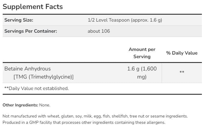 Betaine Powder | Αντοχή - 170 γραμμάρια