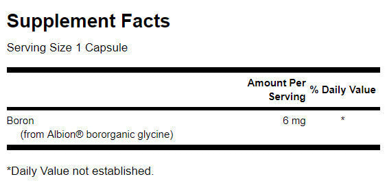 Βόριο από Albion Boroganic Glycine 6 mg - 60 κάψουλες