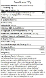 Boss Brain | Νοοτροπικό με Bacopa, Rhodiola & Χαίτη Λιονταριού - 225 γραμμάρια