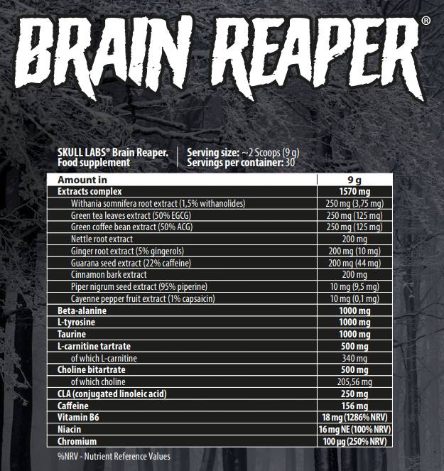 Brain Reaper | Thermogenic Burner Pre-Workout - 270 γραμμάρια