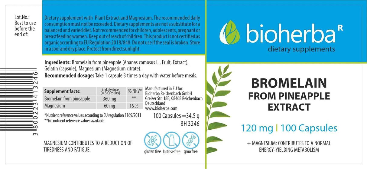 Bromelain 200 mg - 100 κάψουλες