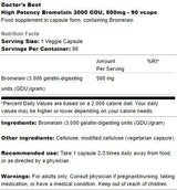 Bromelain 3000 GDU 500 mg | Υψηλή ισχύς - 90 κάψουλες