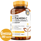 Βιταμίνη C 1000 mg με βιοφλαβονοειδή και αγριοτριανταφυλλιά 180 <tc>Nutravita</tc> δισκία