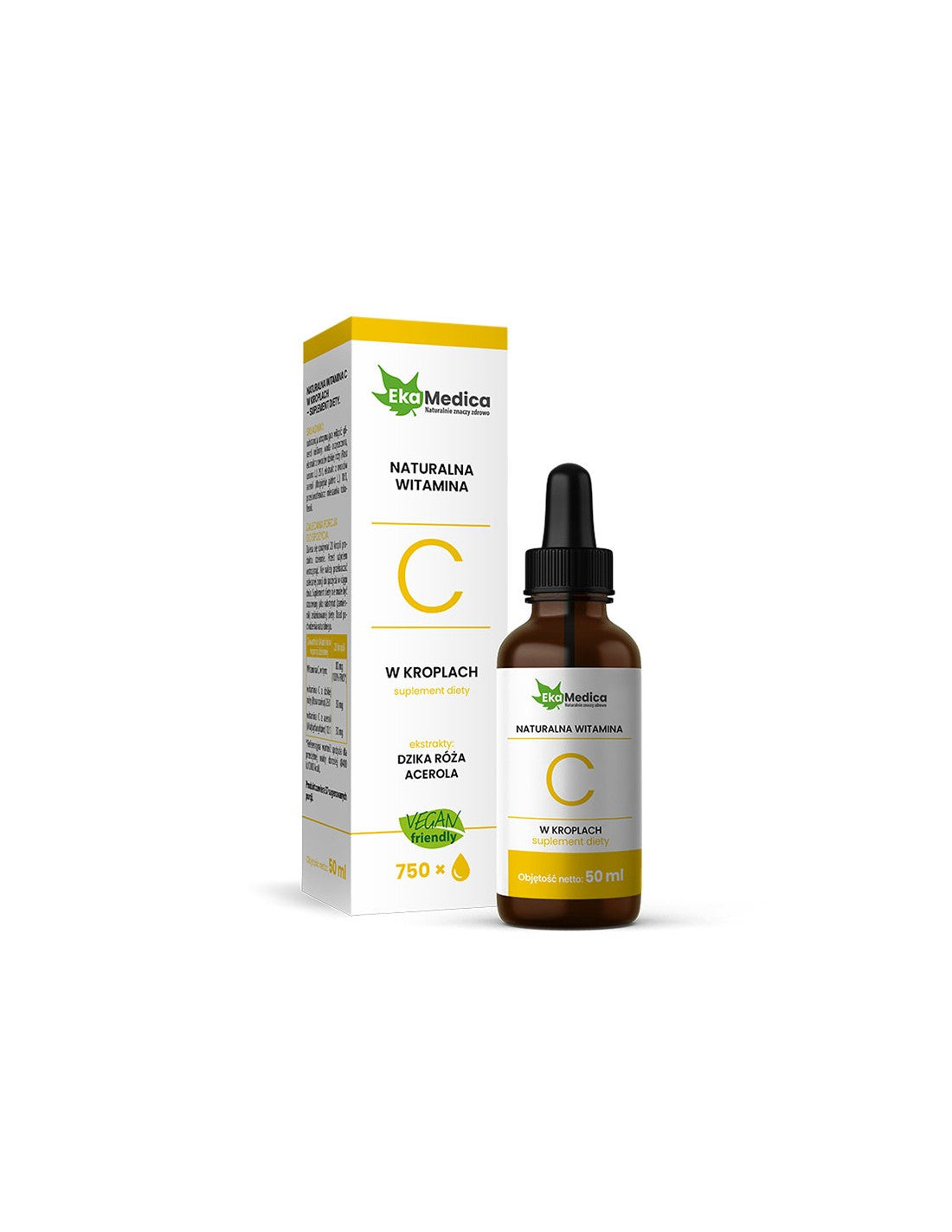 Φυσική βιταμίνη C 80 mg σταγόνες, 50 ml Ekamedica