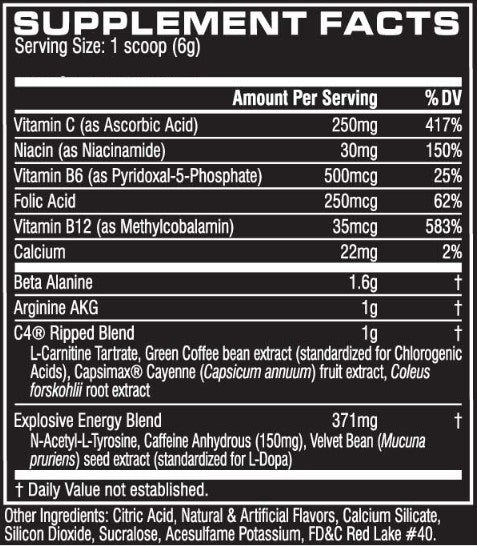 C4 Ripped Pre-Workout/1 μερίδα