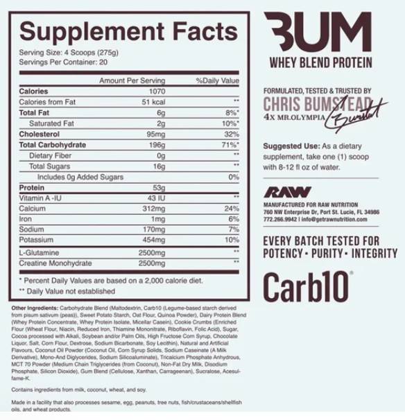 CBum Mass Gainer | Πρωτεΐνη ορού γάλακτος & CARB10® - 5443 γραμμάρια