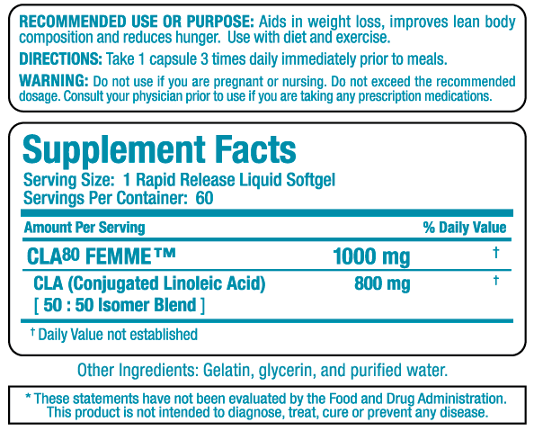 CLA 80 femme 60 κάψουλες gel