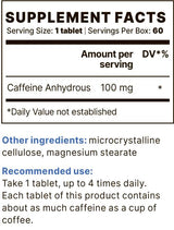 Καφεΐνη BP 100 mg - 60 δισκία