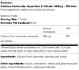 Σύμπλεγμα ασβεστίου 500 mg | Ανθρακικά, Ασπαρτικά και Κιτρικά 100 Δισκία