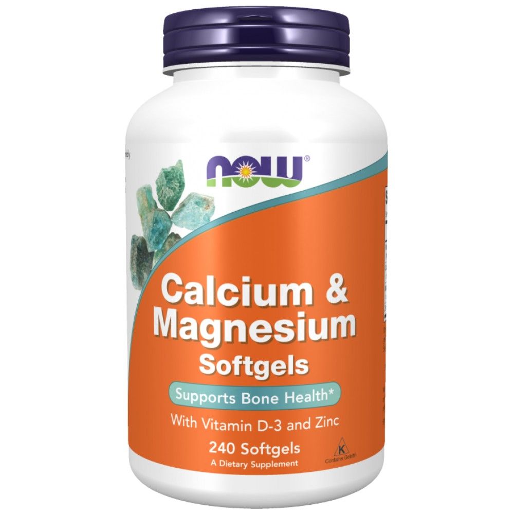 Ασβέστιο & Μαλακές κάψουλες μαγνησίου/με βιταμίνη D και ψευδάργυρο - 120 κάψουλες τζελ