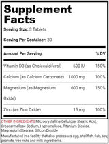 Calcium Magnesium Zinc + D3 - 90 Δισκία