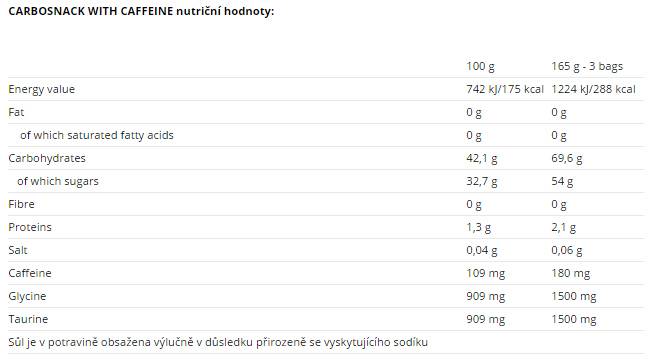 Carbosnack με καφεΐνη σακουλάκι 18 x 55 γραμμάρια