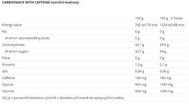 Carbosnack με σωλήνα καφεΐνης 12 x 55 γραμμάρια