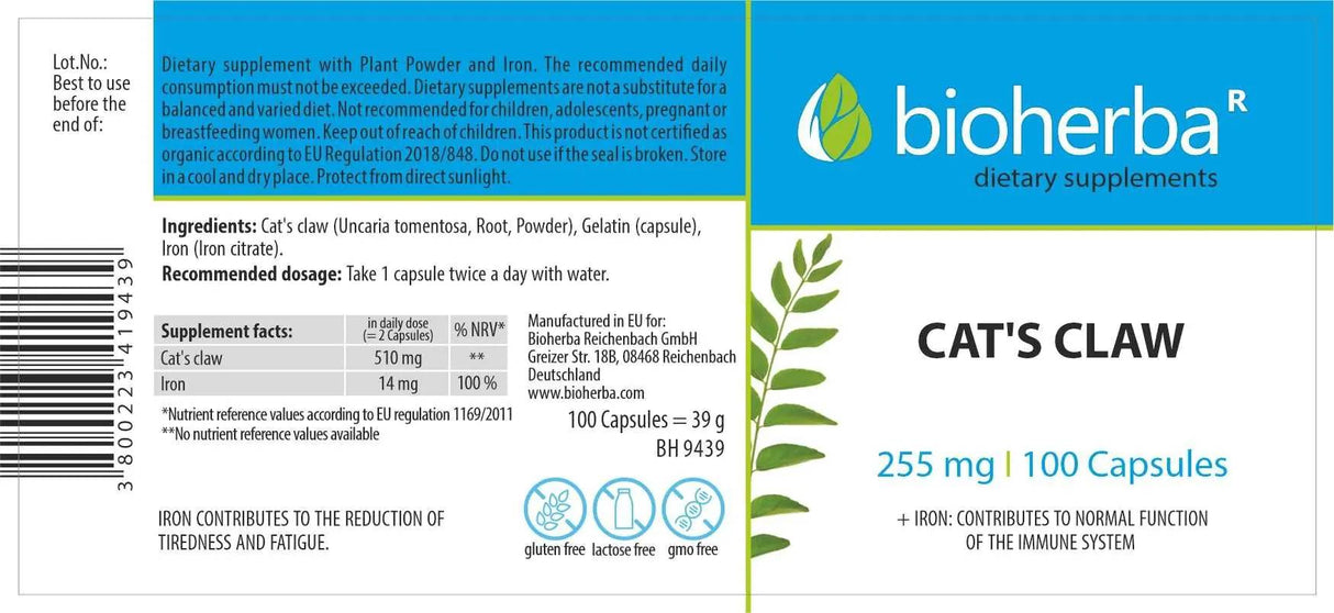 Cat's Claw 310 mg - 100 κάψουλες