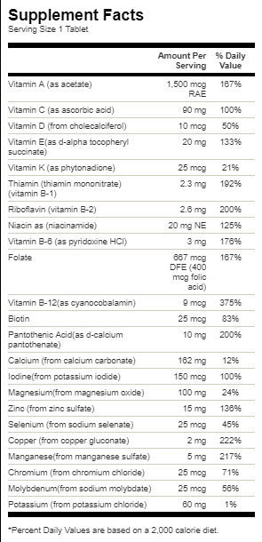Century Formula Multivitamin χωρίς σίδερο - 130 δισκία