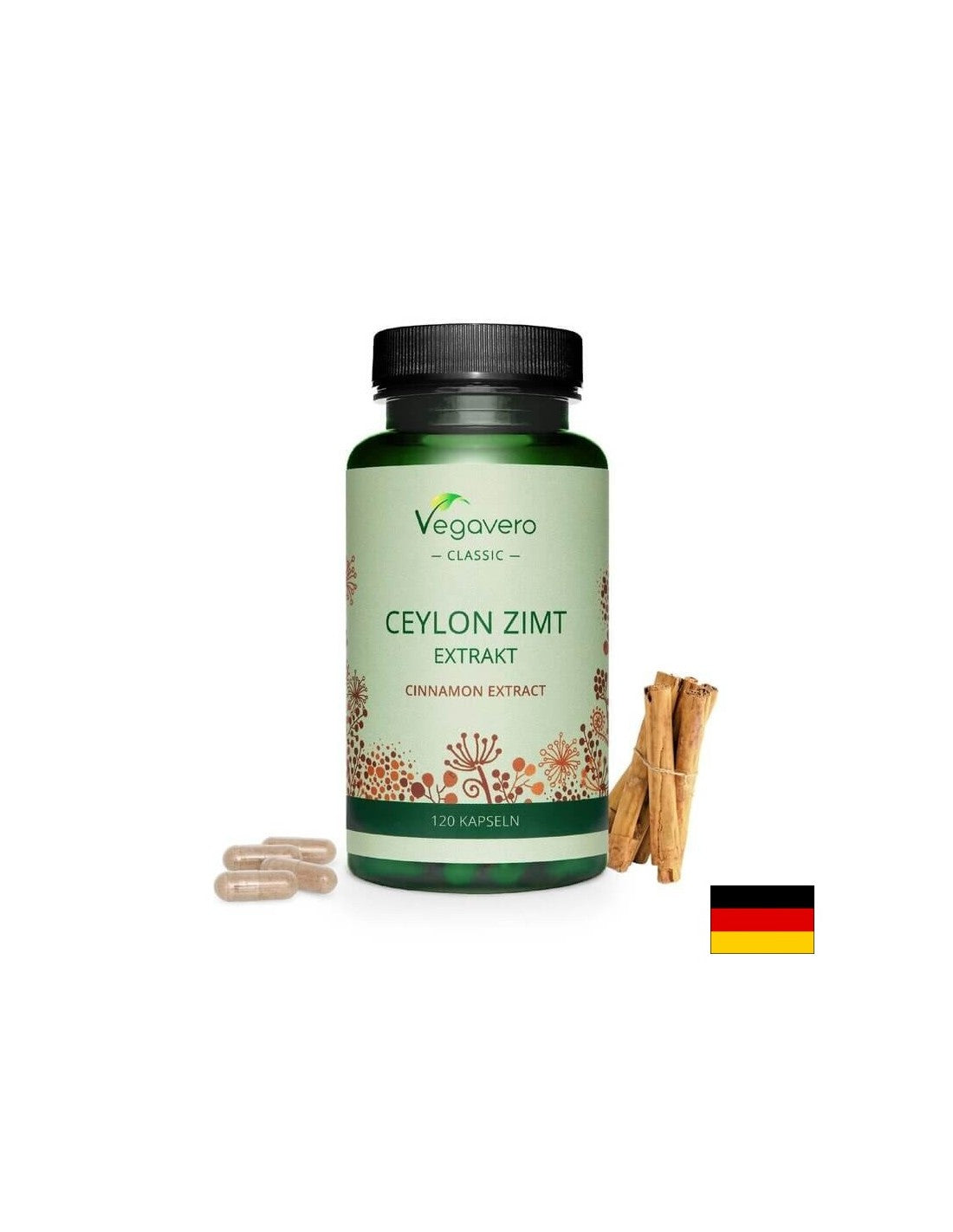 Ceylon Zimt Extrakt/ Ceylon Cinnamon Extract, 120 κάψουλες, 100% Vegan