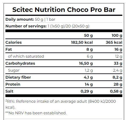 Choco Pro Bar/50 γρ